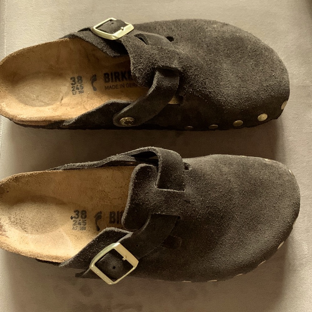 Birkenstock Brown Suede Clogs